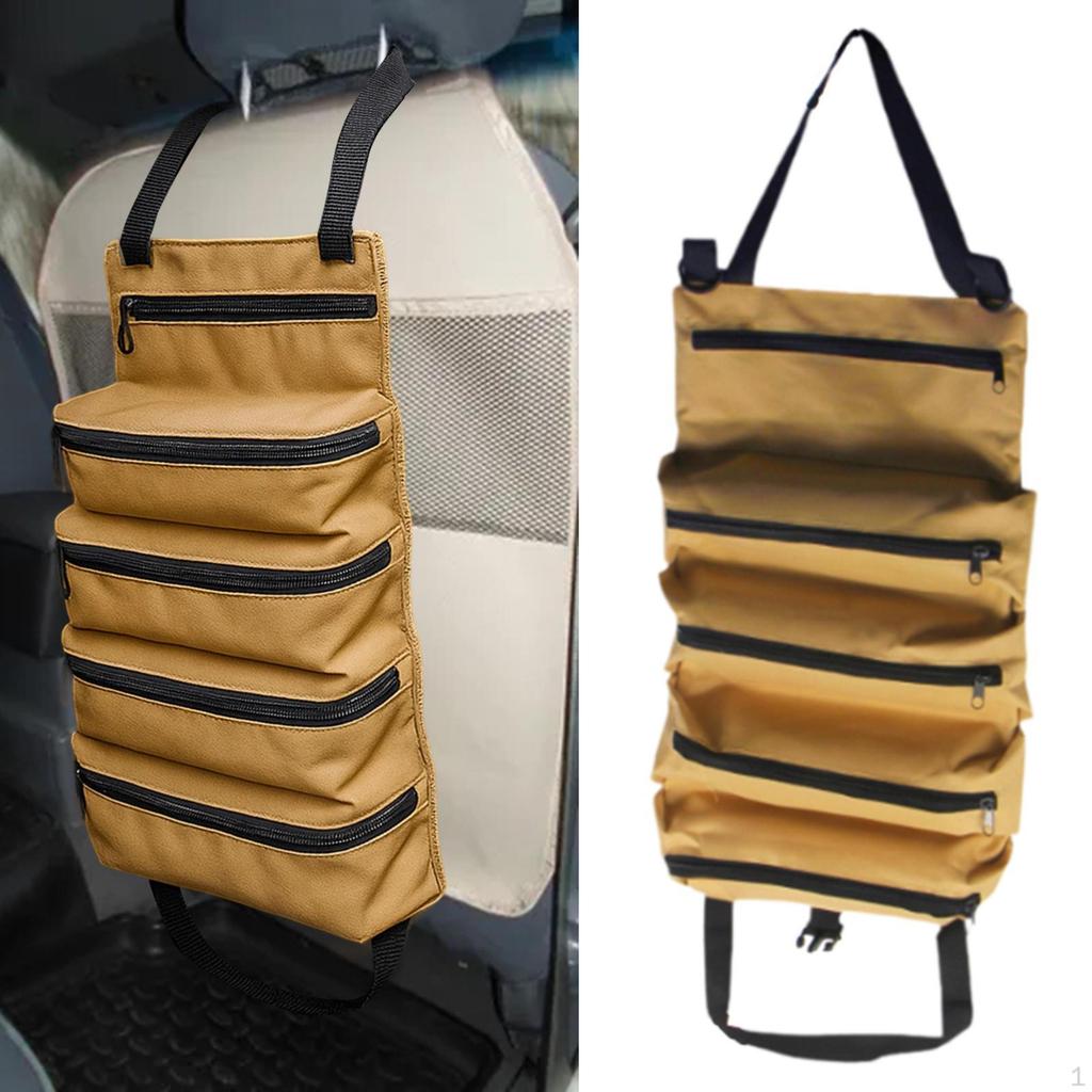 Electrician Tool Bag Roll Multi Pockets Storage Case for Maintenance Workers