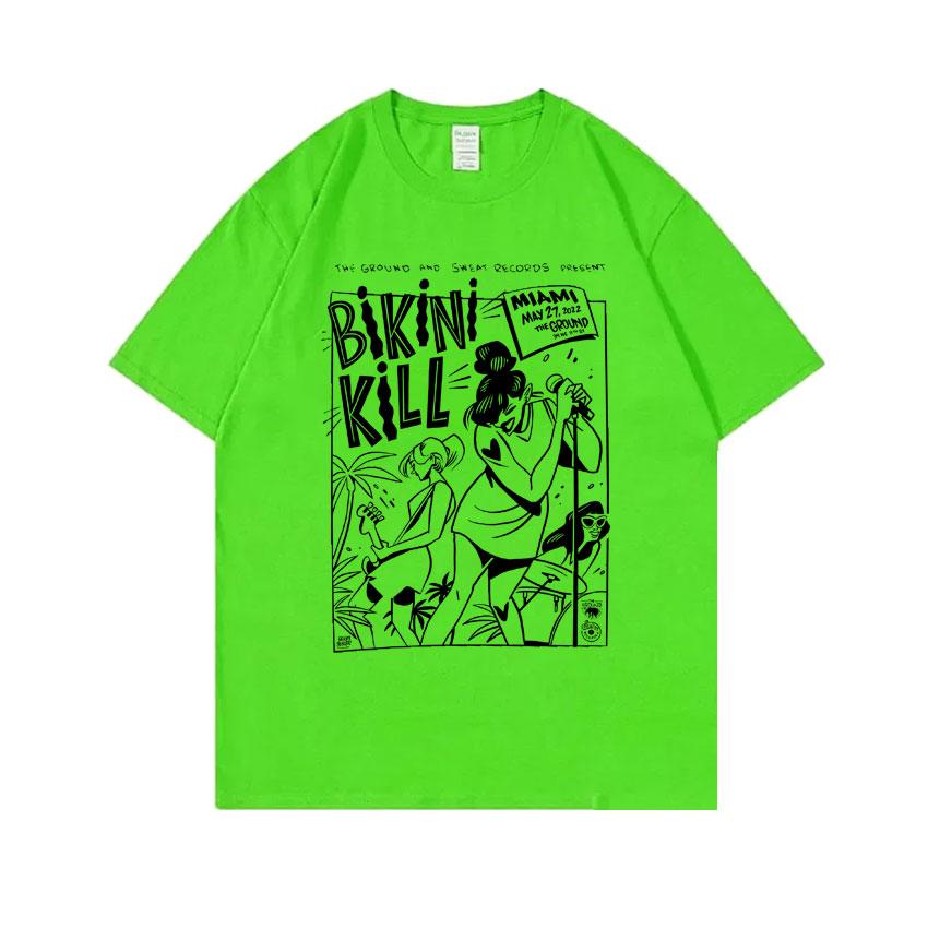 Riot Grrrl Kathleen Hanna Tričko Punkrocková kapela Bikini Kill Miami The Ground Potisk Trička Pánská Dámská Ležérní Oversized Tričko