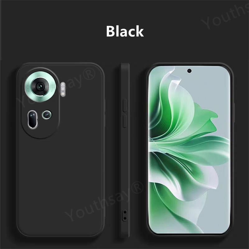 For OPPO Reno 11 5G Liquid Silicone Case For OPPO Reno 11 Pro Cover Funda Coque Soft TPU Phone Back Case For OPPO Reno 11