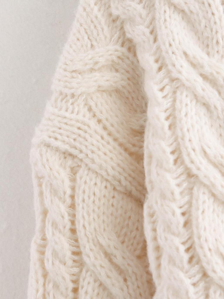 Autumn Chunky Knit Cable Long Cardigan for Women - Single-Breasted Design