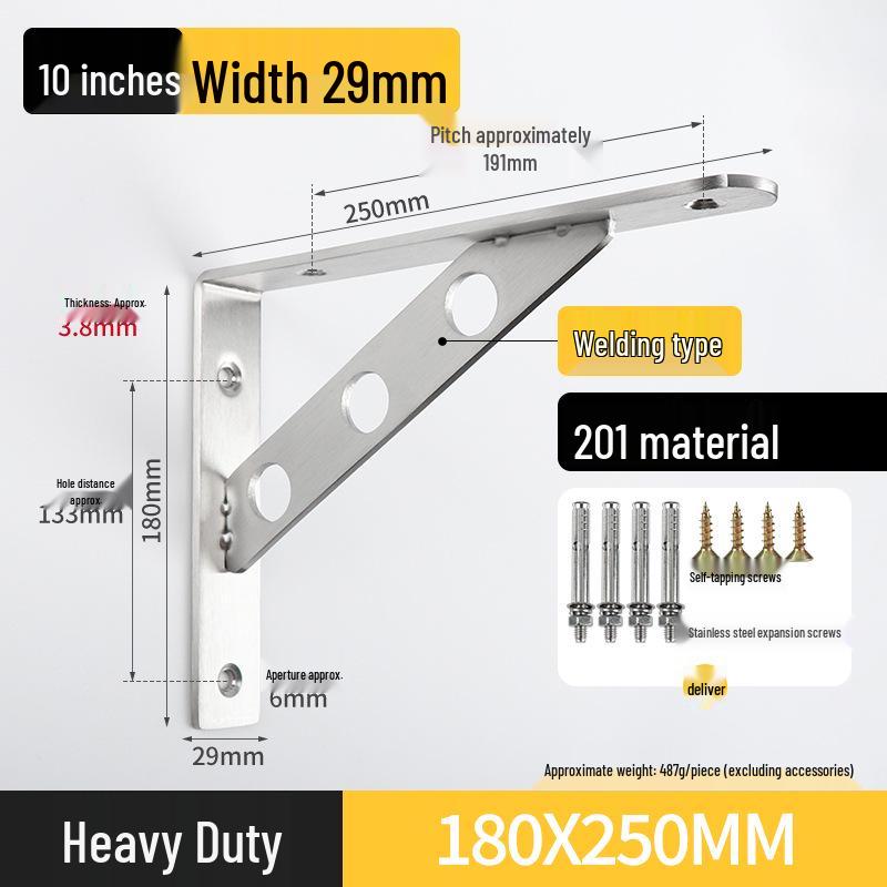 Stainless Steel Right Angle Wall Shelf Bracket Support