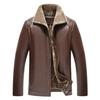 Men's Winter Fashion Solid Color Fur Integrated Fleece Thickened Warm Leather Jacket Casual Loose Coats Man