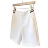 Women's European-Style White Wide-Leg Summer Shorts - Slim Fit, Casual Five-Point Pants.