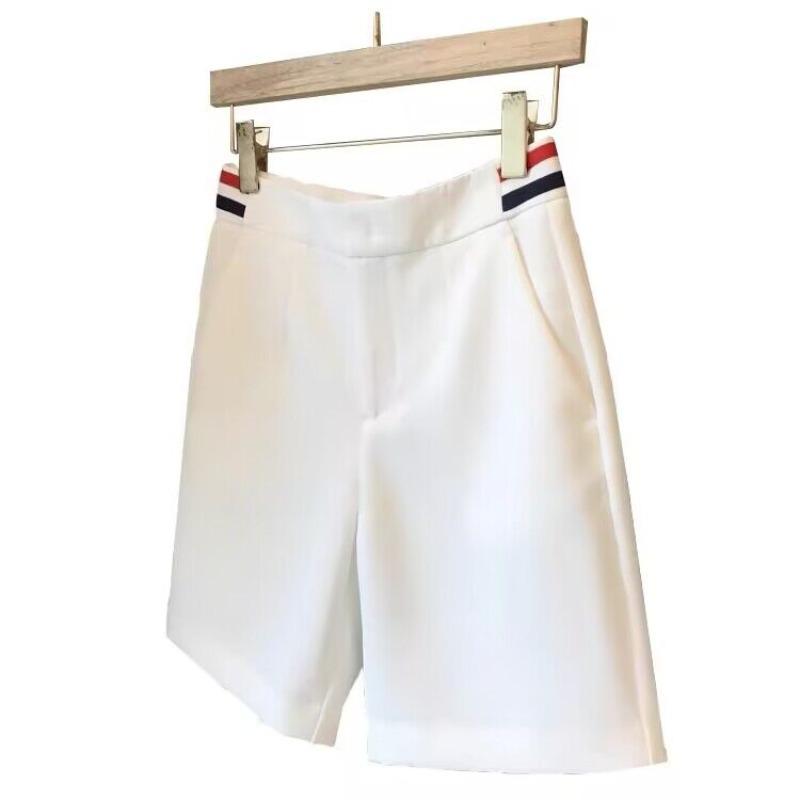 Women's European-Style White Wide-Leg Summer Shorts - Slim Fit, Casual Five-Point Pants.