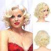 Short Platinum Blonde Curly Wig Synthetic Elegant Hairstyle 1920s Wig for Women Halloween Drag Queen Wigs Monroe Costume Cosplay