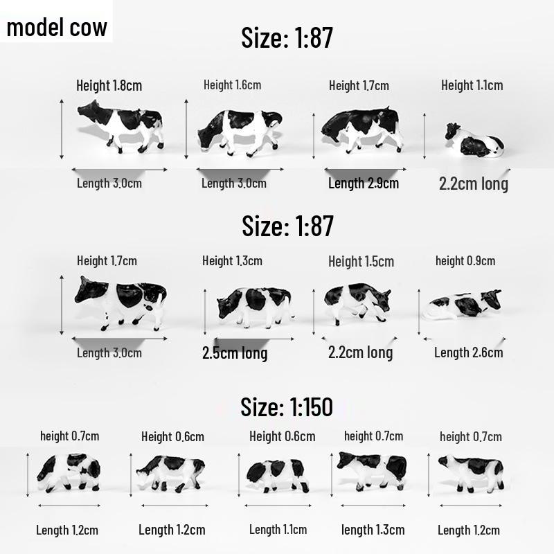 Black and White Cow Farm Animal Toy Set