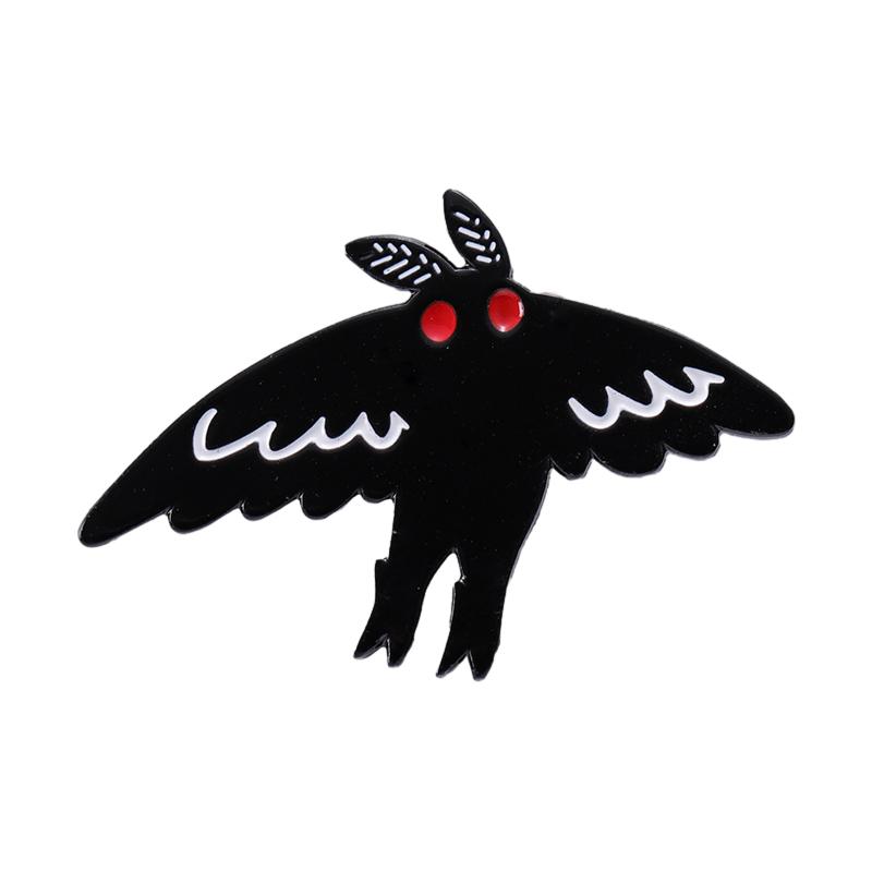 

Эмалевые булавки Mothman Custom Red Eye Invisible Creature Animal Brooches Badges Punk Gothic Jewelry Gift for Friends