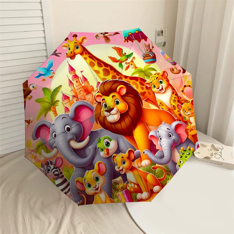 

1PC Animal Castle Umbrella-8-Rib Reinforced, Automatic Open, Lightweight & Durable, Fashion Accessory for Outdoor, H0329