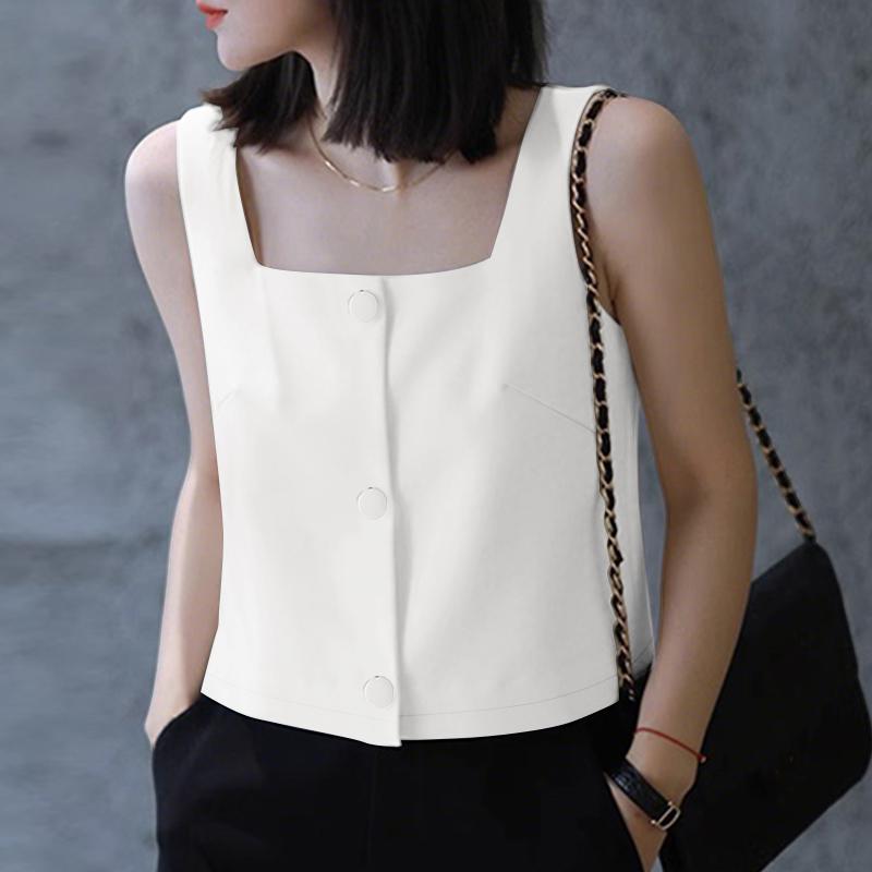 ZANZEA Women Casual Square Collar Summer Sleeveless Vest Tops M