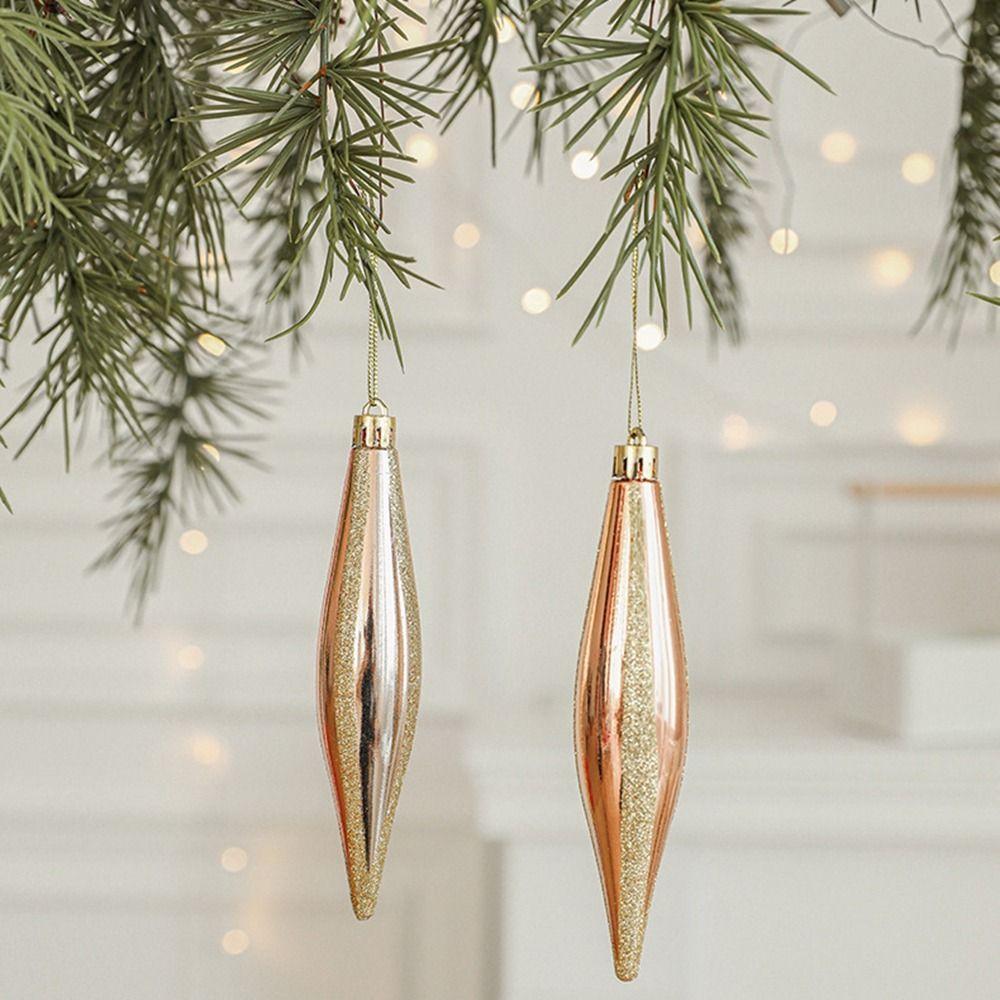 2Pcs Plastic Christmas Hanging Conch Ornament Star Glittery Hazelnut Christmas Pendant Decorative Snowman