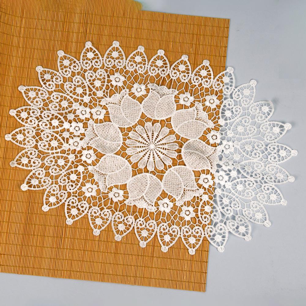 Oval White Lace Table Decoration Crochet Tablecloth Coaster Placemat Pad Doily Tablewear Home Decoration