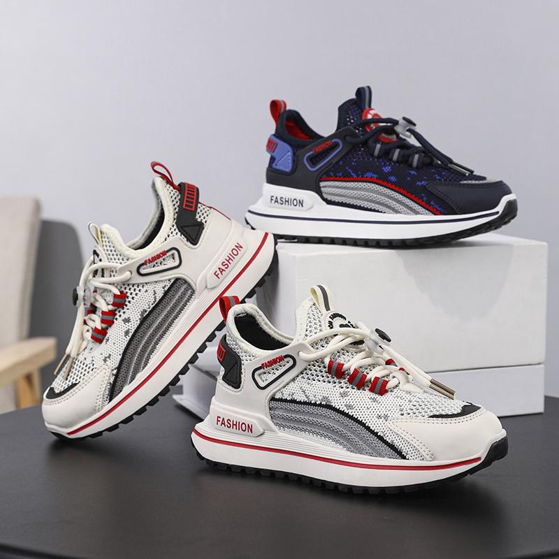 

Children s shoes Boys sports shoes 2025 summer new fly-woven breathable dad shoes medium and older children s one-pedal running shoes 39