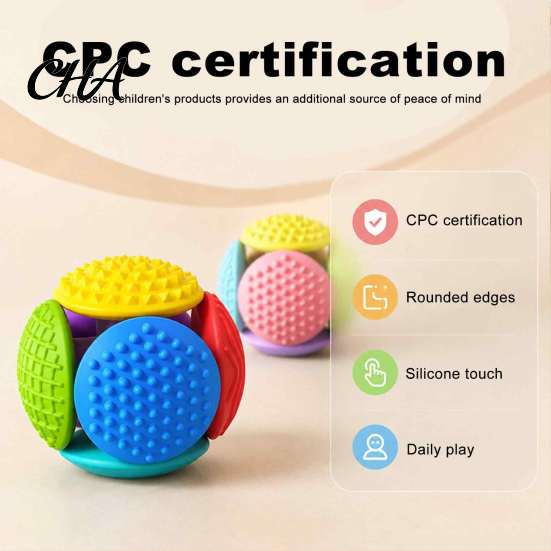 Infant Grasping Training Ball Detachable Silicone Sensory Toy, Grip Mini Textured for Babies, Tactile Stimulation Stress Relief Colorful Toy