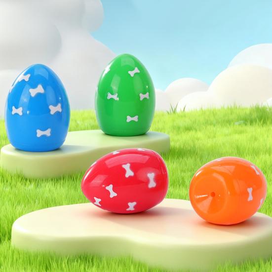 TPR Egg Dog Chew Toy with Squeaker Small Medium Breed Dogs Teething Cleaning Toy Pet Interactive Boredom Relief Toy