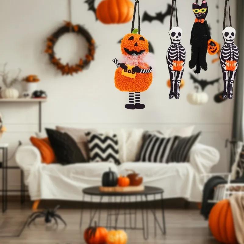 10/1PCS Halloween Decorations Doll Bar Decor Pumpkin Ghost Pendant Scary Halloween Kids Gift Halloween Party Decoration for Home