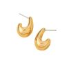 Vintage Chunky Dome Drop Earrings For Women Gold Plated Stainless Steel Thick Teardrop Earring Statement Wedding Zircon Gifts