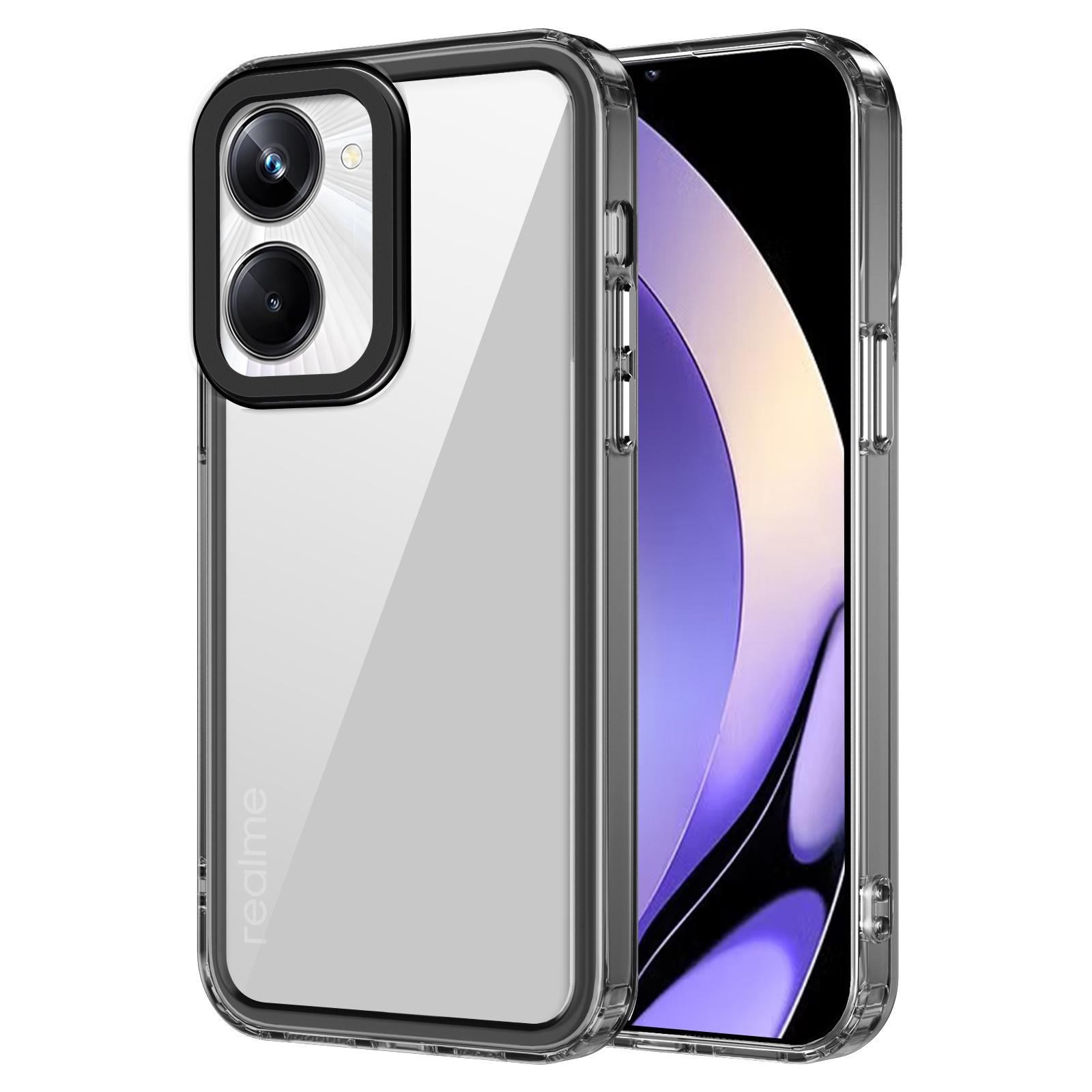 

For Realme 10 Pro 5G Cell Phone Cases Clear PC+TPU Military Grade Protection Back Cover Transparent Black