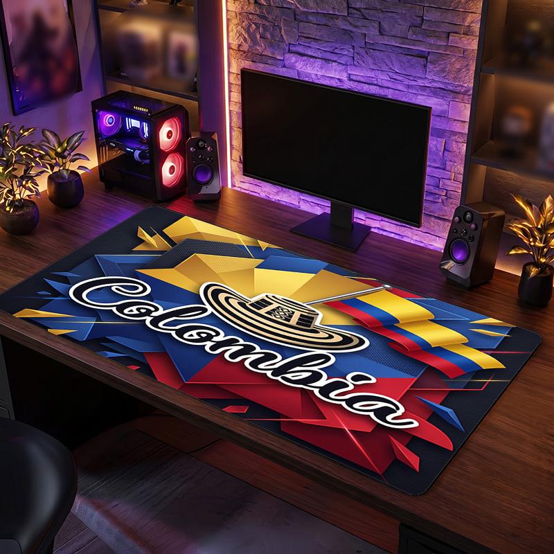 Colombia Football Crest Mouse Pad, Extended Non Slip Rubber Desk Mat for Gaming Office Laptop Fan Gift