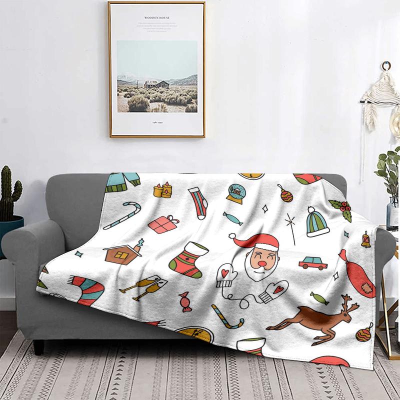 Home Decoration Plush Throw Sofa Blanket Bedspread Bed Fluffy Soft Blankets Decor Plaid Modern Halloween Merry Christmas Winter