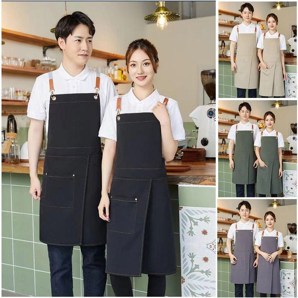 Waterproof Chef's Apron with Pockets Uniform Apron Stylish Work Apron  for restaurants, caf