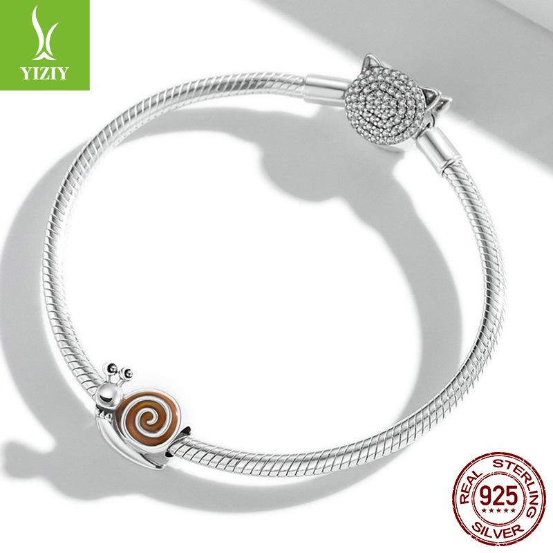 Ziyun Original Niedliche Schnecke Herr. DIY S925 Silber Perlenarmband SCC2064