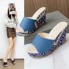 Women Fashion Casual Party Club Shoes Bowknot Design Platform Wedge Slippers Sandals Women Summer 2024 Fashion Flip Flops