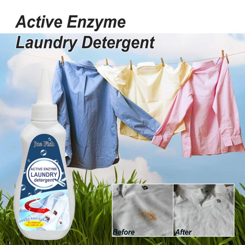 Detergente Líquido para Ropa con Enzimas Activas Eliminador de Manchas Desengrasante Limpieza de Manchas Limpiador Suave Para Uso Doméstico Para Ropa