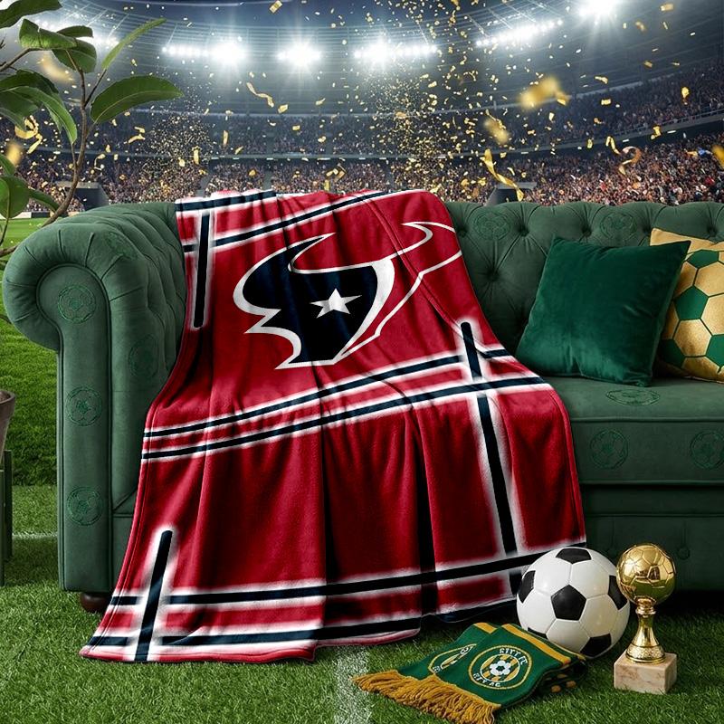 Houston-Texans Artwork Blanket Lightweight Flannel Bedding Blanket Perfect for Travel, Camping, Living Rooms, Offices, Sofas, Fan Christmas Gift