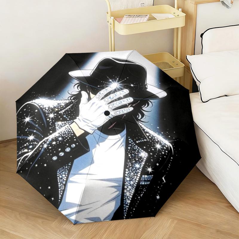 1PC Michael Jackson Automatic Umbrella - Suitable Travel Outdoor Portable Umbrella Birthday Gift Daily Essentials
