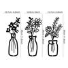 Flower Vase Wall Decorations Metal Flower Vase Sculpture HollowOut Wall Sign Sculpture Hangings Decorations for Bedroom
