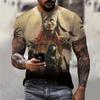 Popular Anime Pattern 3D Digital Printing Men's Fashionable Round Neck Short Sleeved T-shirt