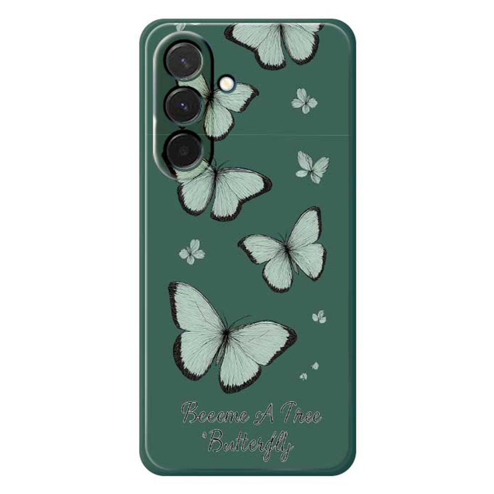 

For Samsung Galaxy A36 5G Case Green Butterfly Pattern Printing Straight Edge TPU Phone Back Cover Green