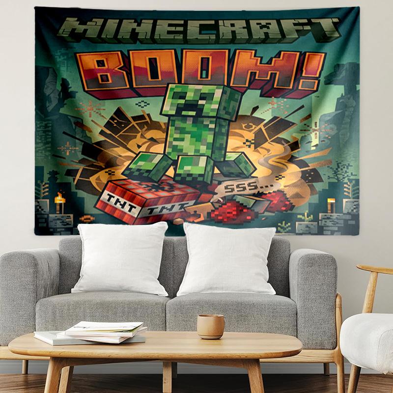 Minecraft1 (2) Print Tapestry, Lightweight Wall Hanging, for Bedroom, Dorm, Living Room, Home Art Decor, Birthday Christmas Gift for Friends