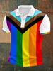 Trendy Striped Short-sleeve Polo Shirt, Stylish Casual Top for Versatile Daily Wear.