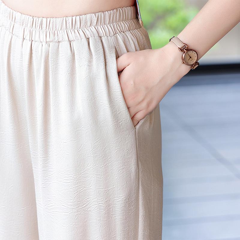 New Summer Qipao Blouse Set for Mothers: Stylish Short-Sleeved Two-Piece Outfit for Middle-Aged and Elderly Women