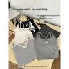 Striped Summer Camisole Vest with Chest Pads – Women's Cross Back Base Layer Outerwear