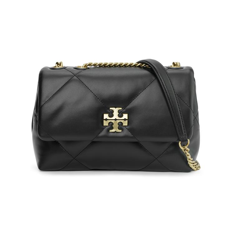 Tory Burch Kira Diamond Quilted Flap Magnetic Closure Leather Crossbody Shoulder Bag Small Women Bags Black 154706-001