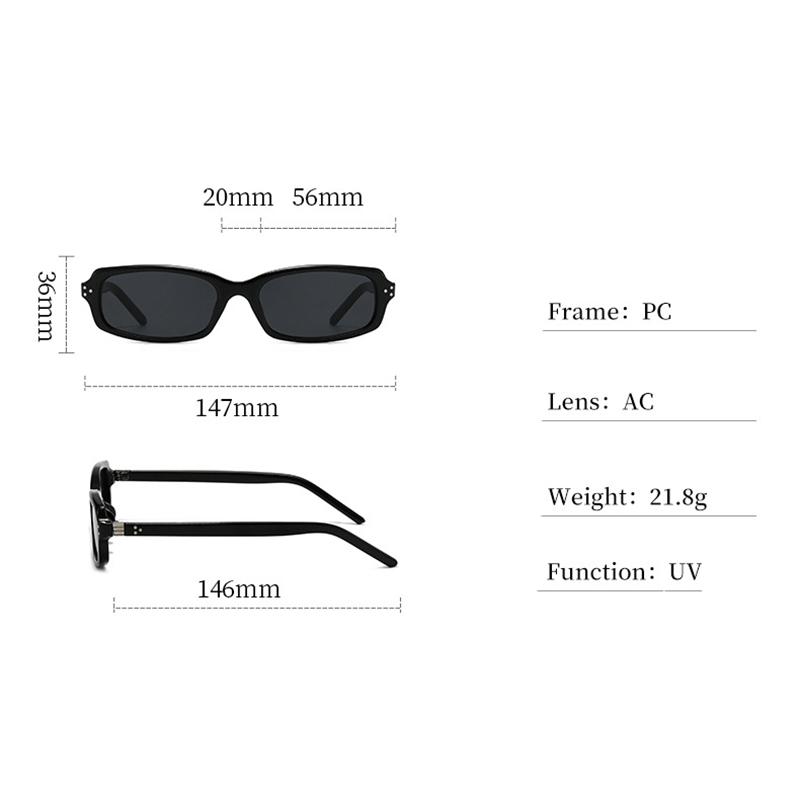 Vintage  Rectangle Sunglasses Women For Men Luxury Brand Designer Sun Glasses Punk Popular Outdoor Driving Rivet Shades Uv400