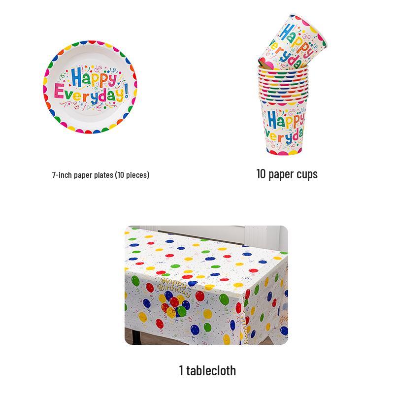 Disposable Party Supplies Set: Paper Plates and Cups for Birthdays and Weddings