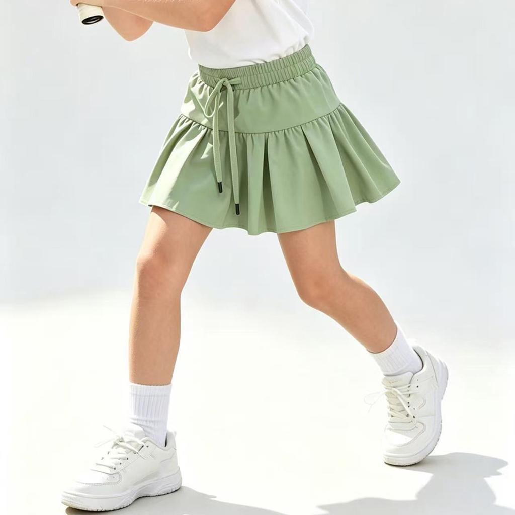 Mädchen Farbe Elastische Taille Sportlicher Rock mit Shorts für Sport, Spiel und Alltagsoutfits