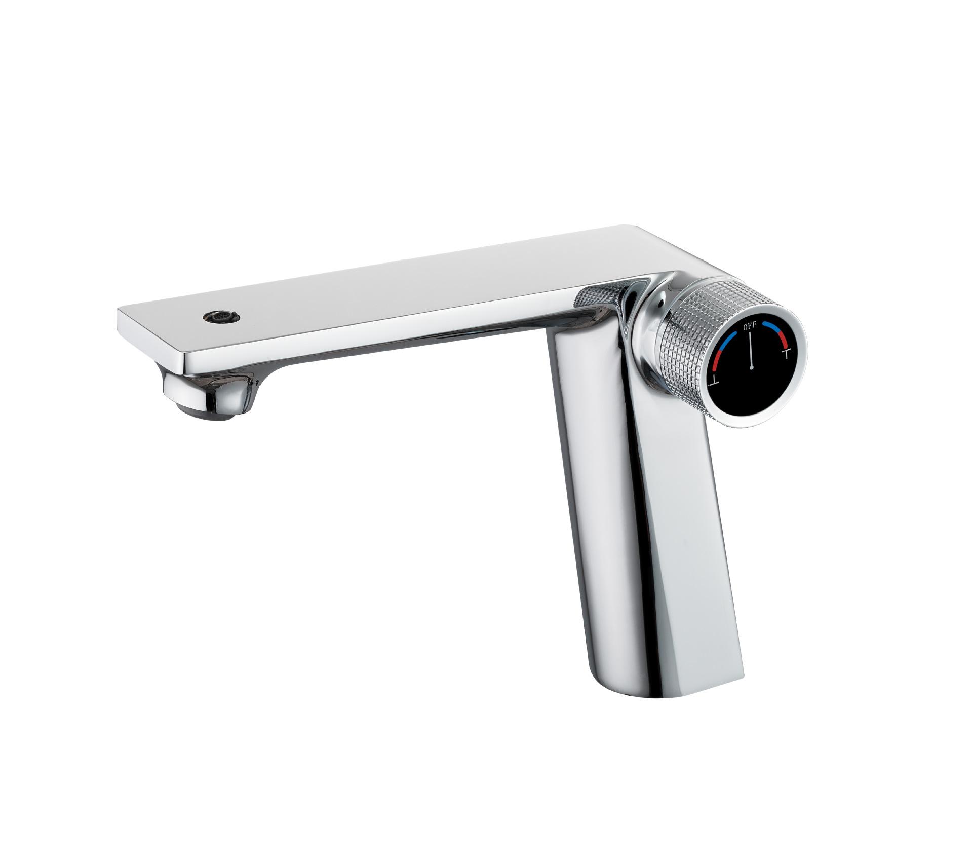 

Brush Gold Bathroom Unique Design Basin Faucet Gray Sink Mixer Tap Hot & Cold Deck Mounted Lavatory Crane Water Tap Chrome