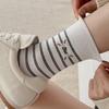 American English Cloth Label Tide Socks Cotton College Style Pinstriped Medium Tube Socks Children'S Autumn And Winter Wind Stacking Socks Literature
