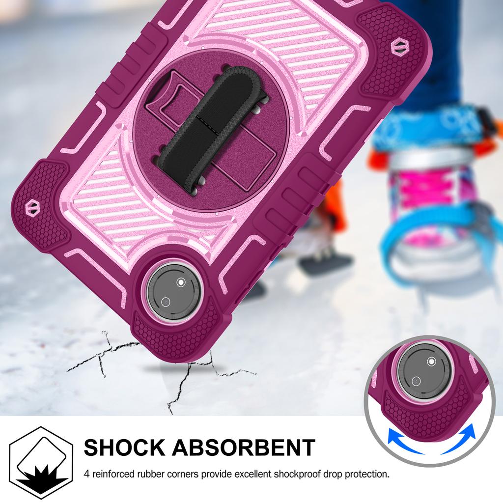 For Xiaomi Redmi Pad SE 4G 8.7 Inch Case Silicone+PC Kickstand Tablet Cover with Shoulder Strap