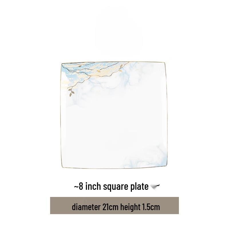 Jingdezhen 12-inch Glazed Ceramic Fish Plate