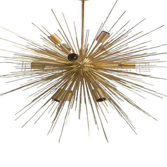 12-flammiger Mid-Century Modern Messing Sputnik Kronleuchter Verstellbare Deckenpendelleuchte für Esszimmer, Wohnzimmer, Schlafzimmer, Eingangsbereich