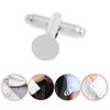 Piercing Classic 10 Pcs Men's Cufflinks Cuff Link Silver Tone Backs Blanks 0.31"