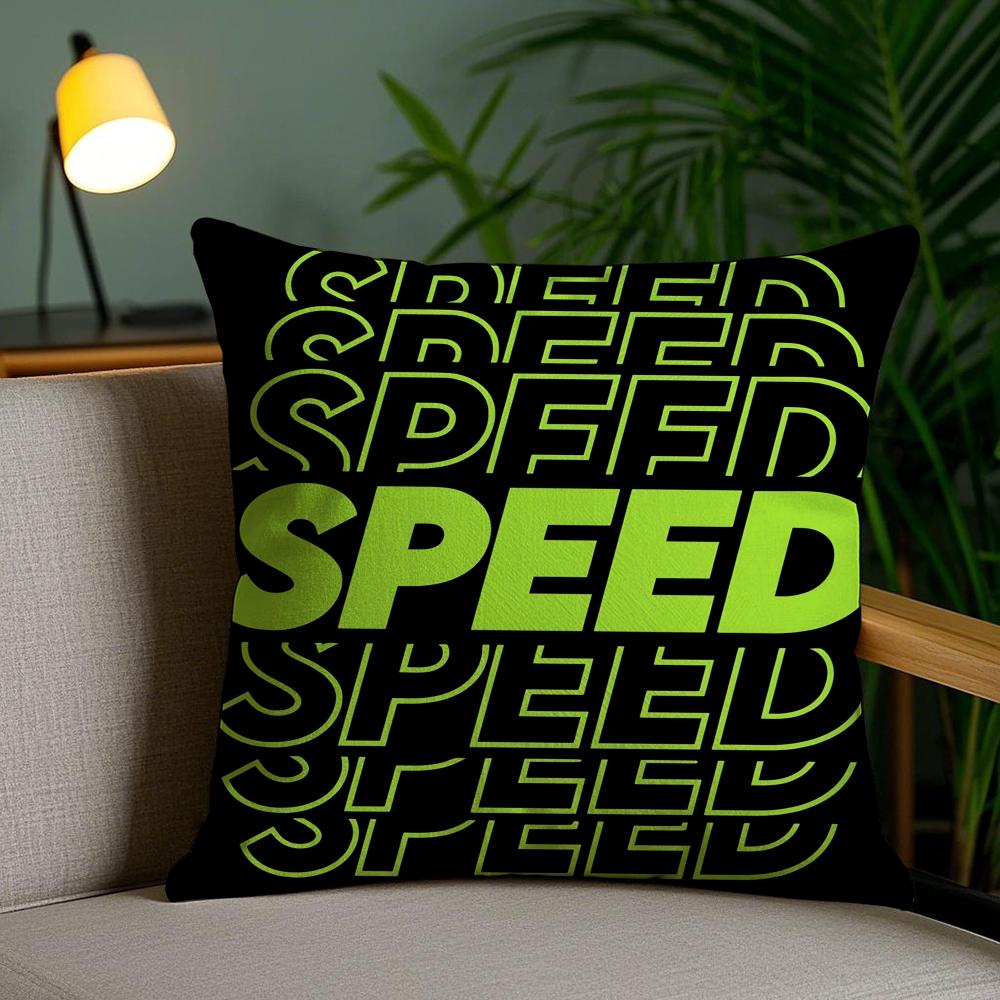 Fun Reduplication Words Cushion Cover Soft Short Plush Double-Sided Printing Home Decor Machine Washable Pillow Case Gift