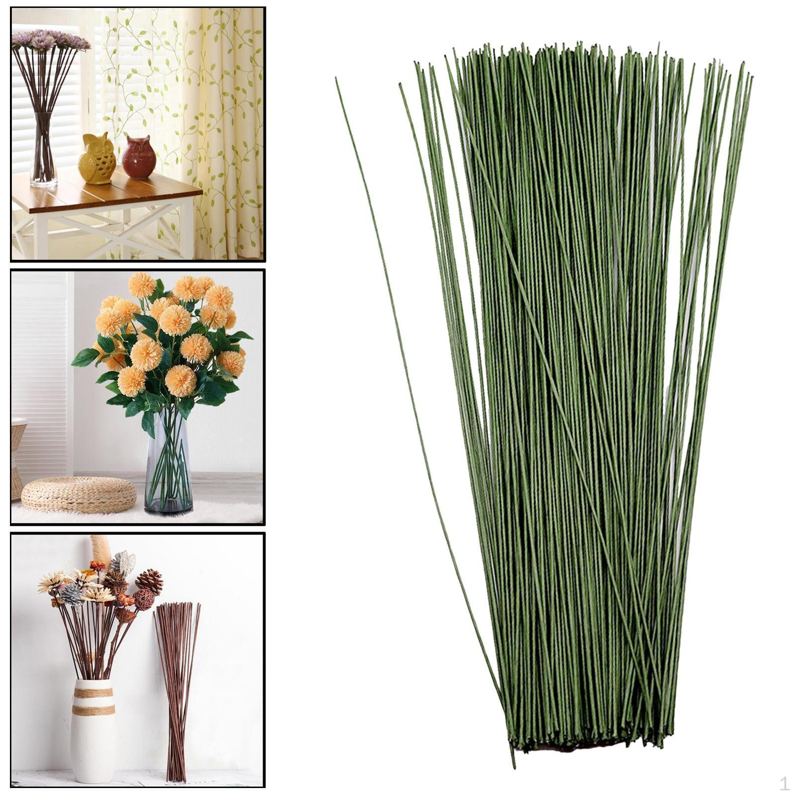 100 2 Флористическая проволока для рукоделия и композиций из искусственных цветов, 16 дюймов зелёный