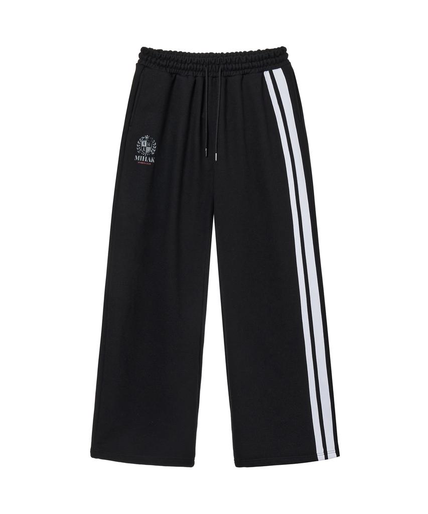 Mihag Ivy League Track Line Wide Pants (Black)