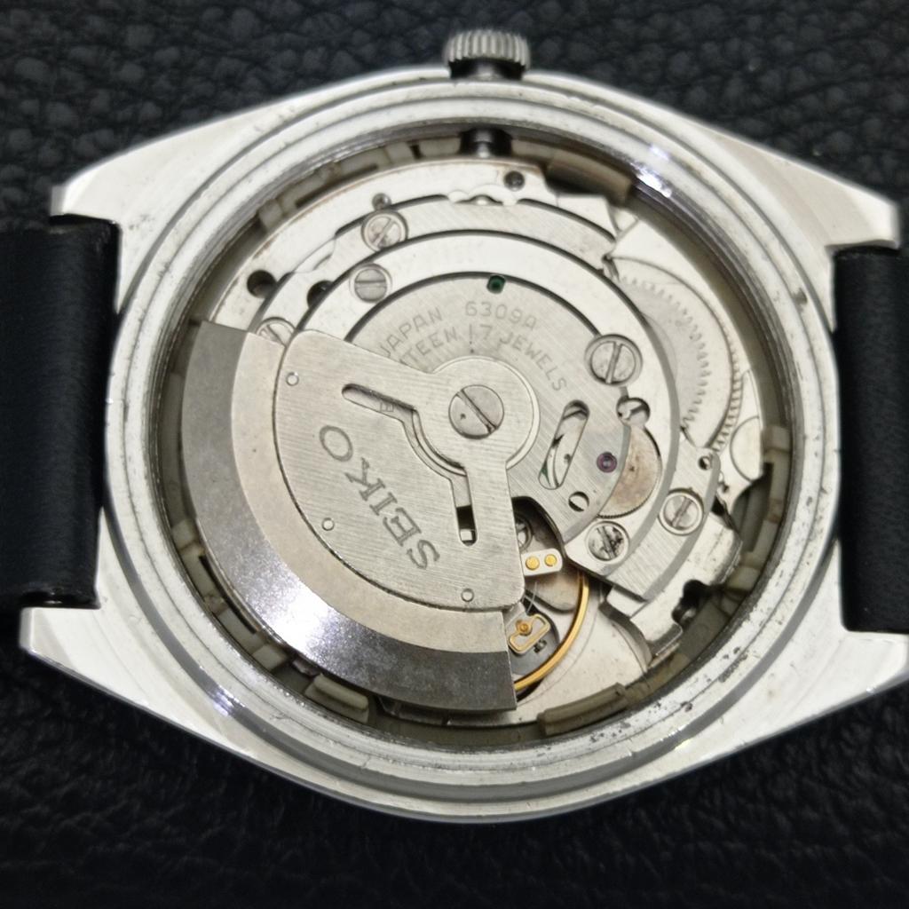 Seiko 5 AUTOMATIC 6309A VINTAGE JAPAN MENS BLACK COLOR DIAL WATCH A701543-5 R206b-a701543